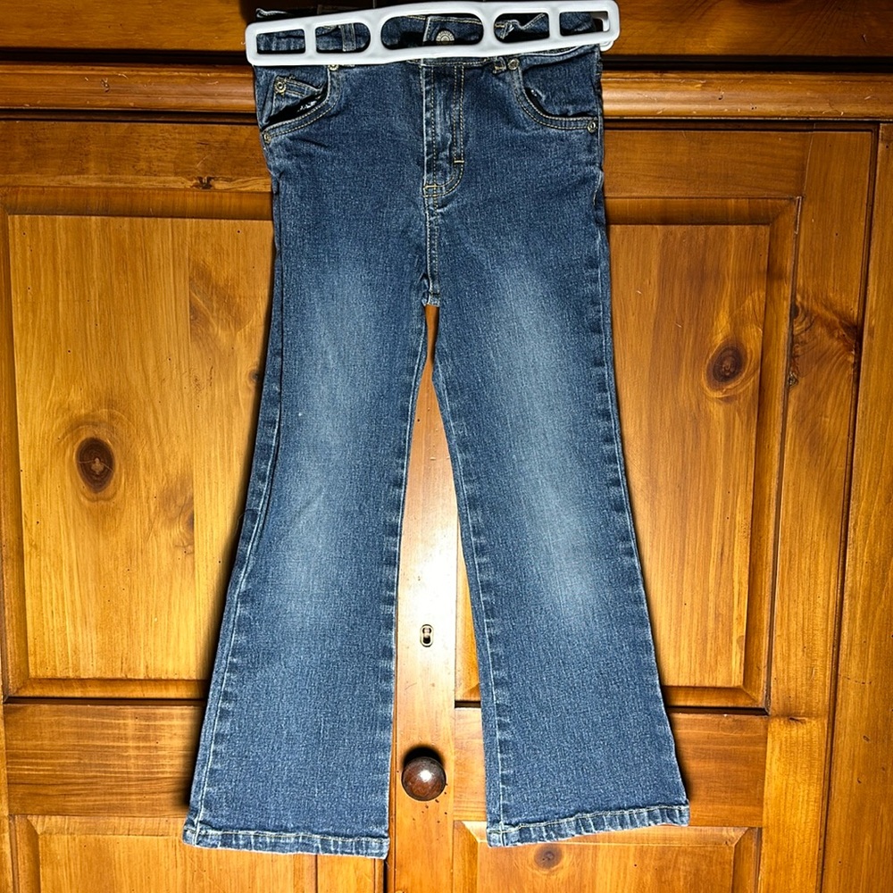 The Children’s Place Girls Medium Wash Flare Denim Adjustable Waist Jeans